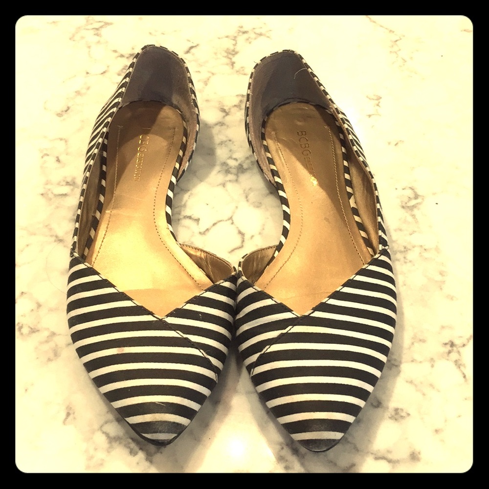BCBGeneration striped dorsay flats as 8